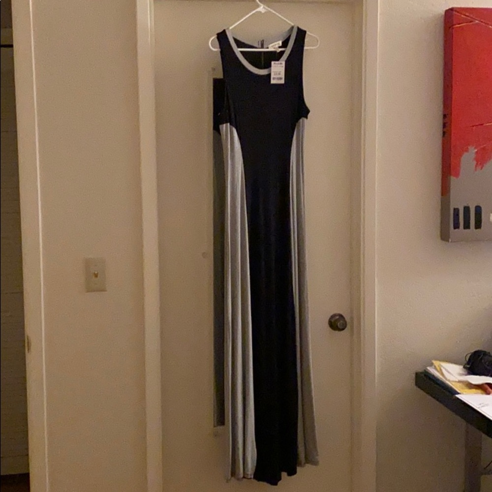 Monteau Black and Grey Ankle Length Dress